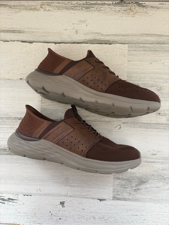 Skechers Men’s Size 10 Garner-Newick Slip-Ins Shoes In Brown Stretch Laces main image 7